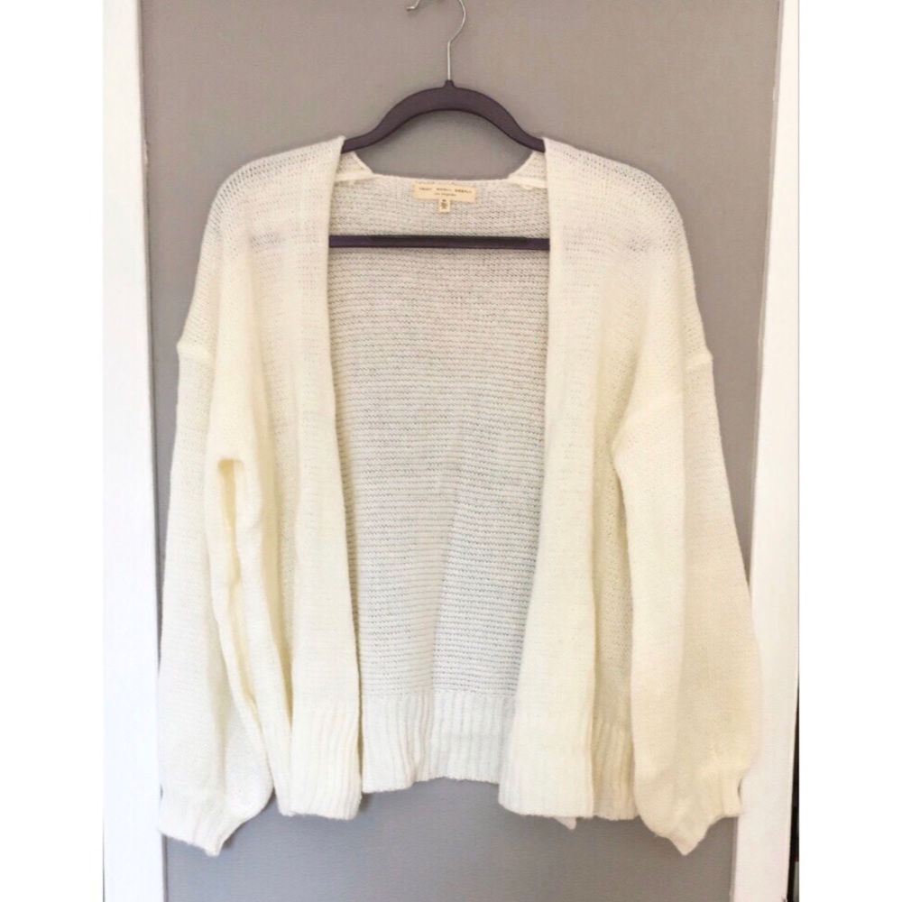 Cream colored open cardigan